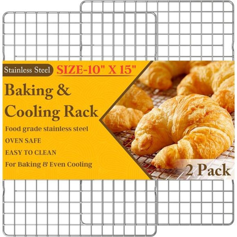 2PCS Cooling Racks for Cooking and Baking 10" x 15"Heavy Duty Stainless Steel
